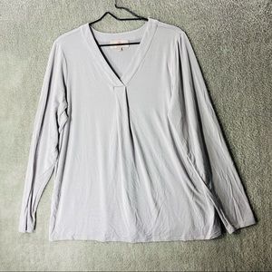 LAURIE FELT Blouse Women Knit Long Sleeve Flowy Front Panel Detailing A301680